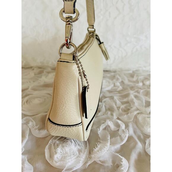 Vtg COACH Bone pebble leather Y2K Demi mini convertible wristlet shoulder bag - Picture 4 of 10